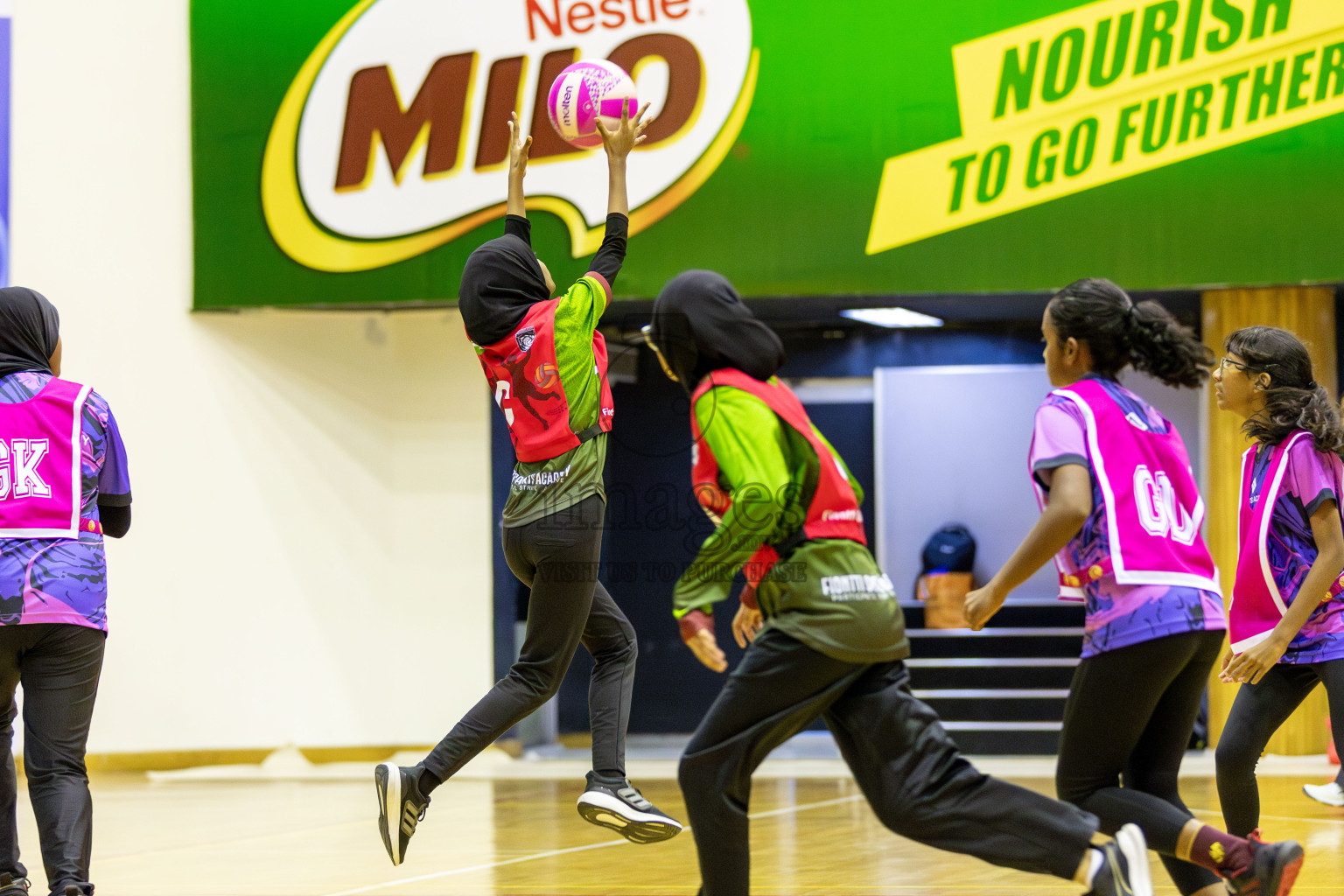 FIONTI Academy A vs N Sports Academy A in Day 2 of 3rd Junior Championship - Netball association of Maldives, held at Social Center on Monday 20th January 2025 . Photos by Shuu Abdul Sattar