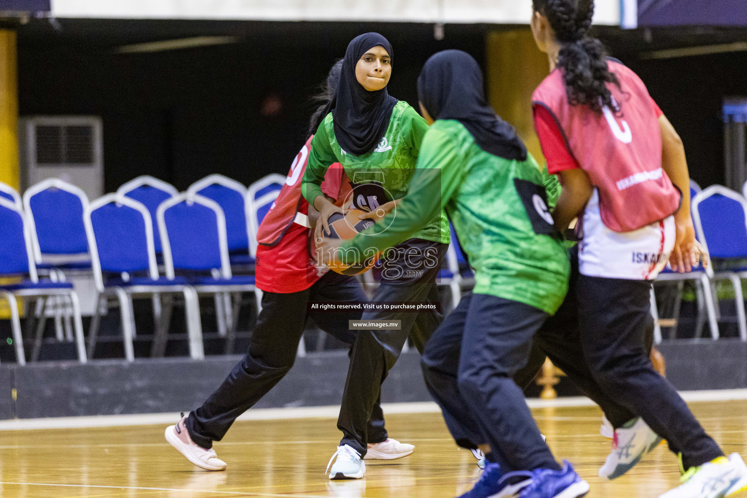 Day 11 of 24th Interschool Netball Tournament 2023 was held in Social Center, Male', Maldives on 6th November 2023. Photos: Nausham Waheed / images.mv