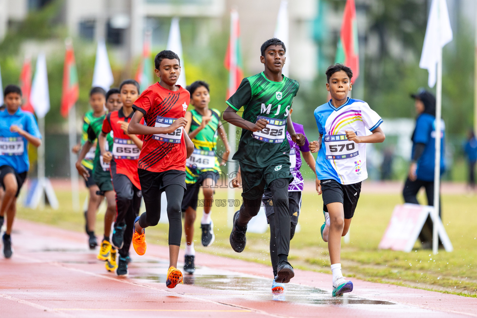 Day 1 of MWSC Interschool Athletics Championships 2024 held in Hulhumale Running Track, Hulhumale, Maldives on Saturday, 9th November 2024. 
Photos by: Ismail Thoriq / images.mv