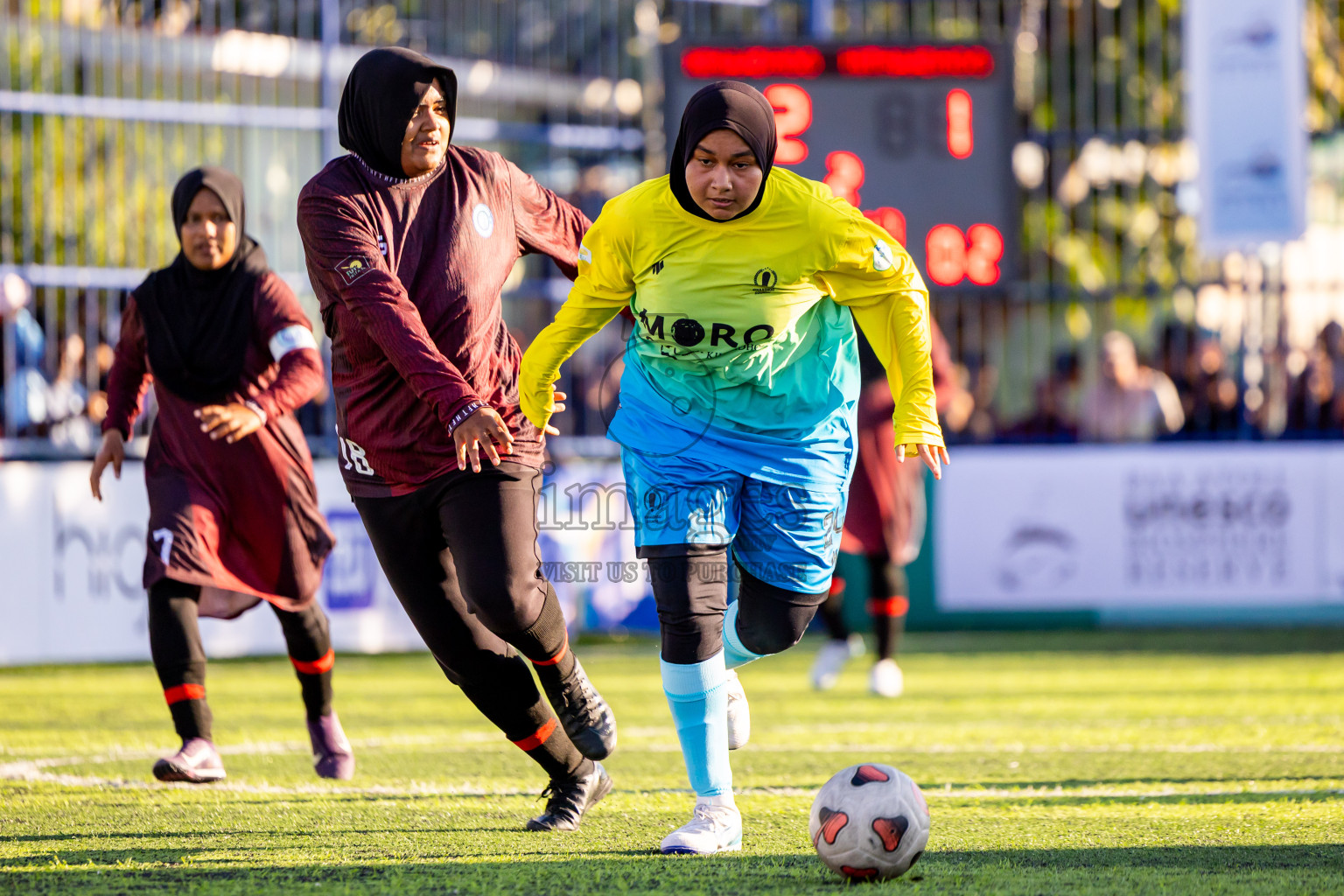 Kihaadhoo vs Hithaadhoo in Day 3 of Better in Baa Futsal Fiesta 2025 Woman's division held in B. Eydhafushi, Maldives on Friday, 7th November 2025. Photos: Nausham Waheed / images.mv