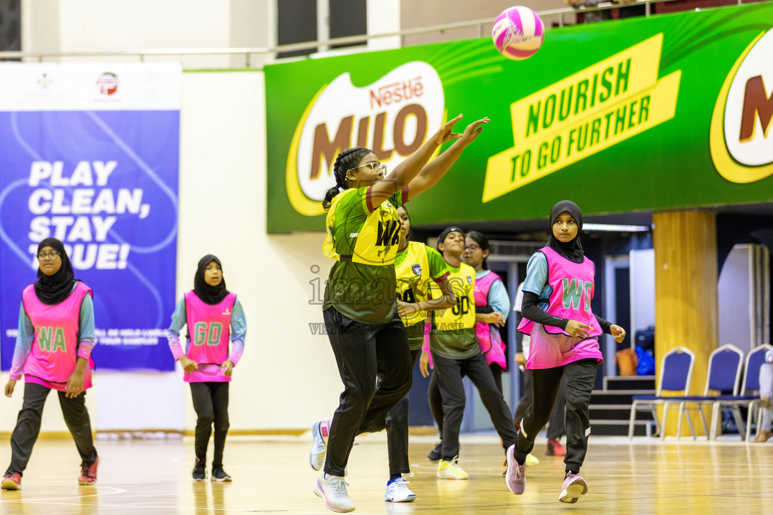 FIONTI Sports Club vs Netkids C in Day 2 of 3rd Junior Championship - Netball association of Maldives, held at Social Center on Monday 20th January 2025 . Photos by Shuu Abdul Sattar