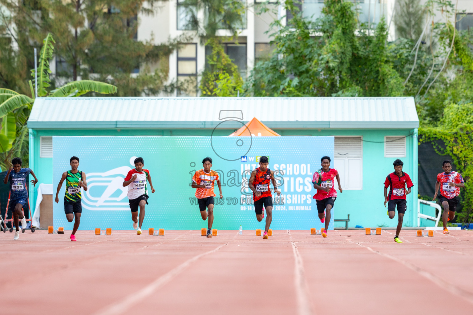 Day 1 of MWSC Interschool Athletics Championships 2024 held in Hulhumale Running Track, Hulhumale, Maldives on Saturday, 9th November 2024. Photos by: Ismail Thoriq / Images.mv