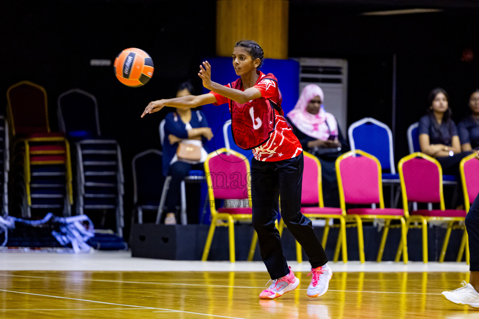 Day 6 of 25th Inter-School Netball Tournament was held in Social Center at Male', Maldives on Thursday, 15th August 2024. Photos: Nausham Waheed / images.mv