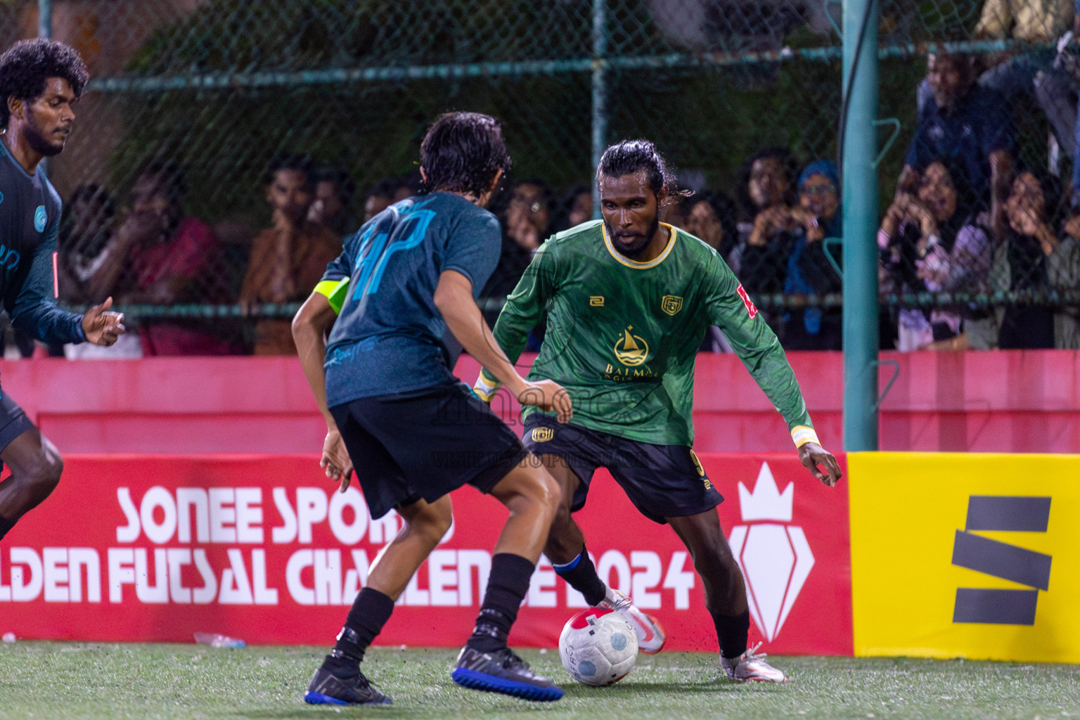 Sh Feevah vs Sh Feydhoo in Day 5 of Golden Futsal Challenge 2024 was held on Friday, 19th January 2024, in Hulhumale', Maldives Photos: Mohamed Mahfooz Moosa / images.mv