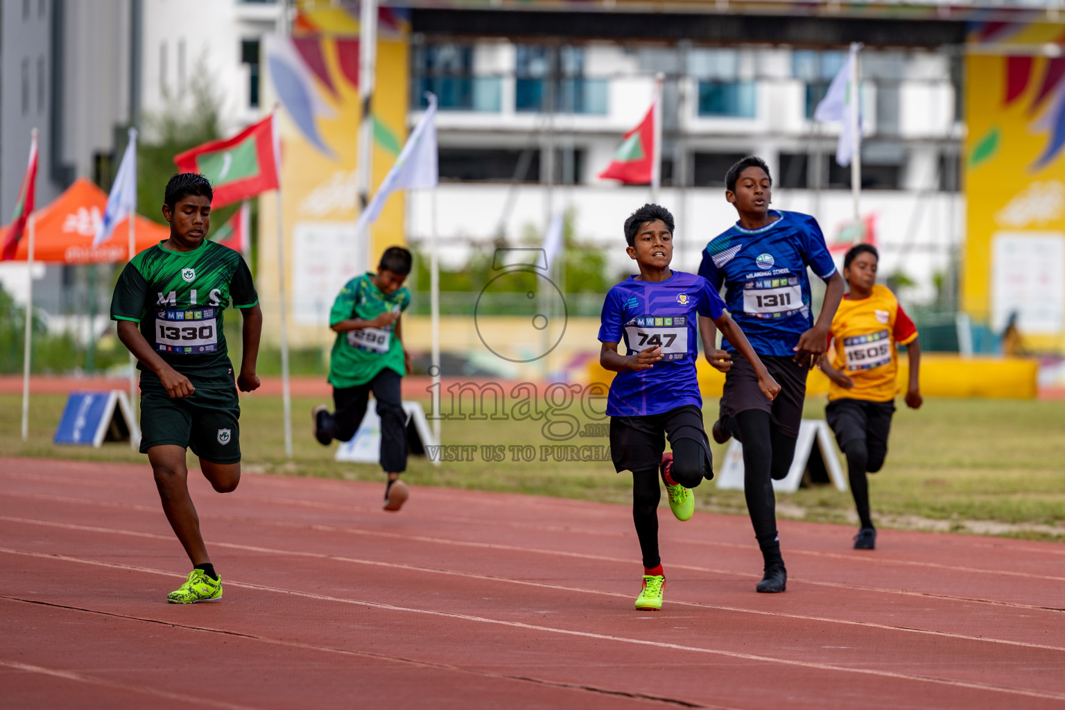 Day 2 of MWSC Interschool Athletics Championships 2024 held in Hulhumale Running Track, Hulhumale, Maldives on Sunday, 10th November 2024. 
Photos by: Hassan Simah / Images.mv