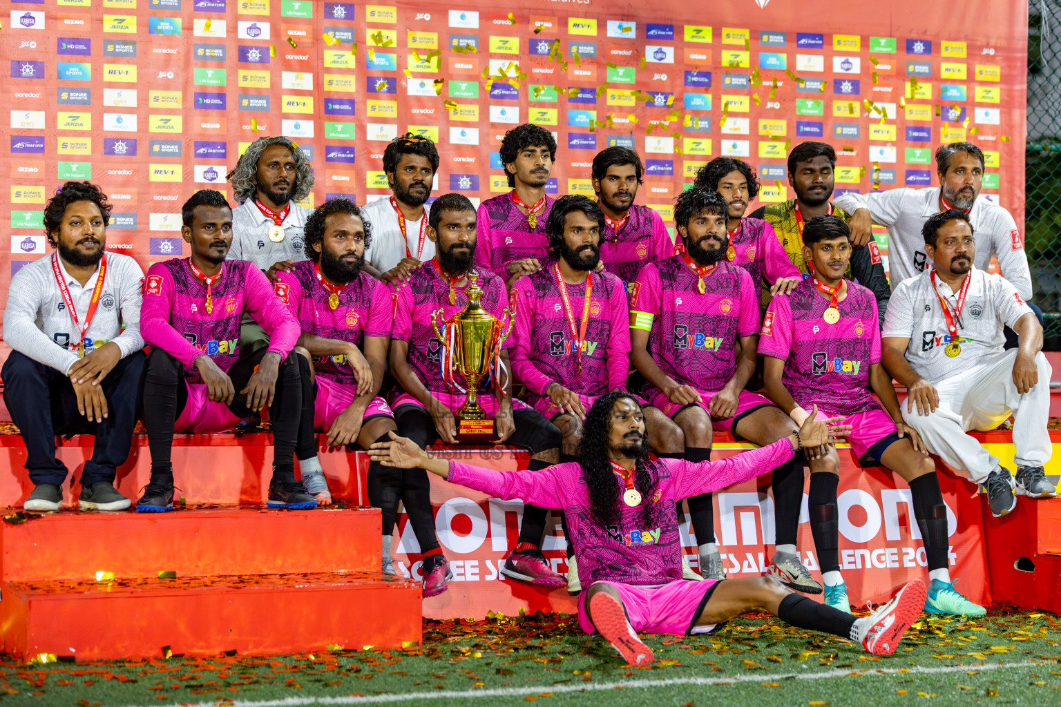 Vilimale VS Maafannu in Zone 8 Group Stage Final on Day 38 of Golden Futsal Challenge 2024 which was held on Friday, 23rd February 2024, in Hulhumale', Maldives 
Photos: Hassan Simah/ images.mv