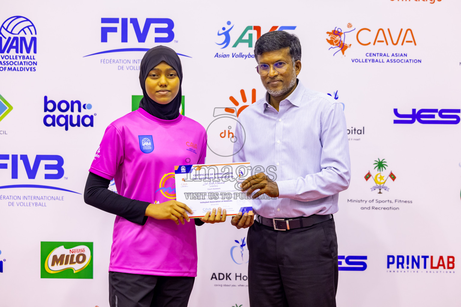 Sri Lanka vs Maldives in Semi Final of CAVA U20 Woman's Volleyball Championship 2024 was held in Social Center, Male', Maldives on 22nd July 2024. Photos: Nausham Waheed / images.mv