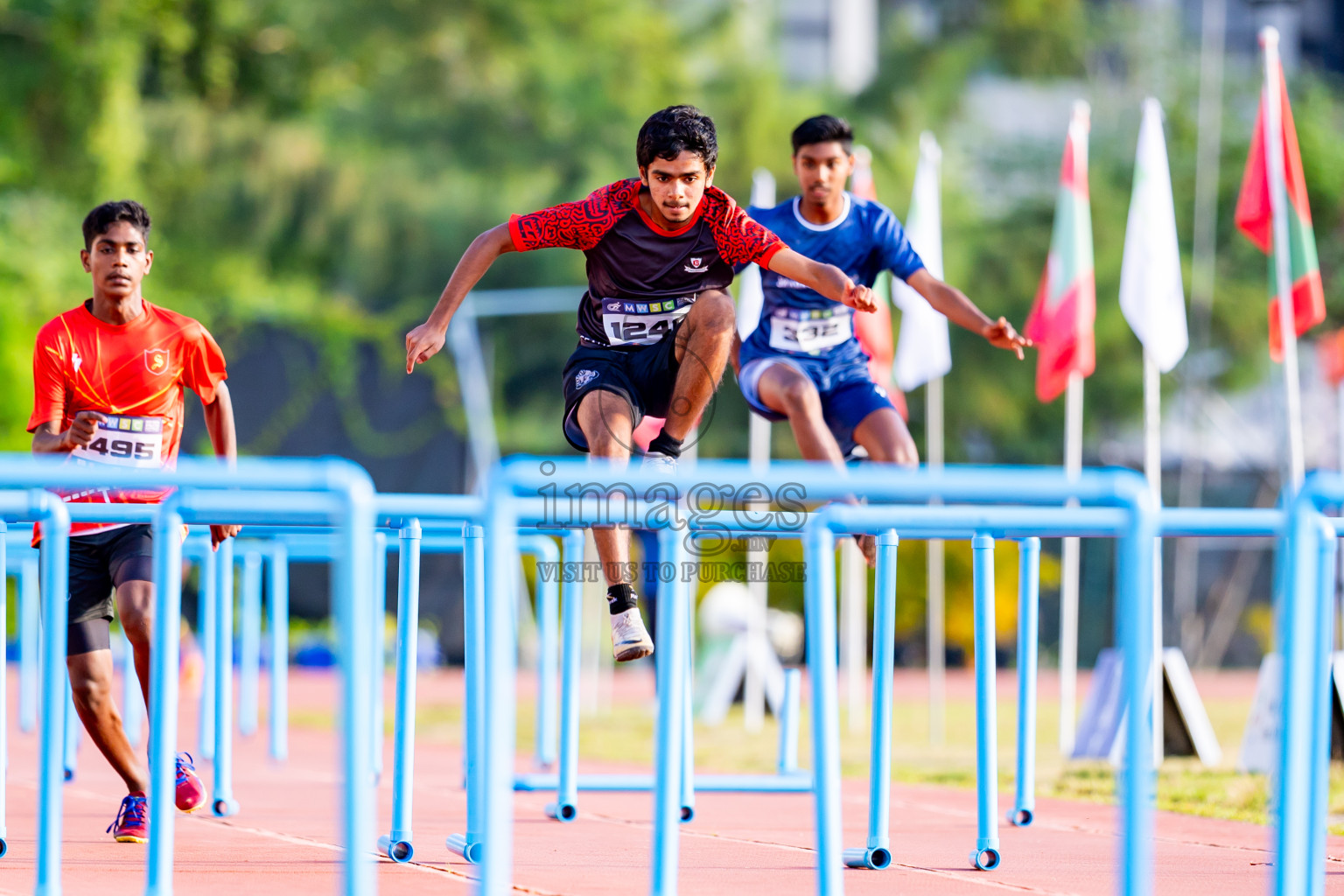 Day 6 of MWSC Interschool Athletics Championships 2024 held in Hulhumale Running Track, Hulhumale, Maldives on Thursday, 14th November 2024. Photos by: Nausham Waheed / Images.mv