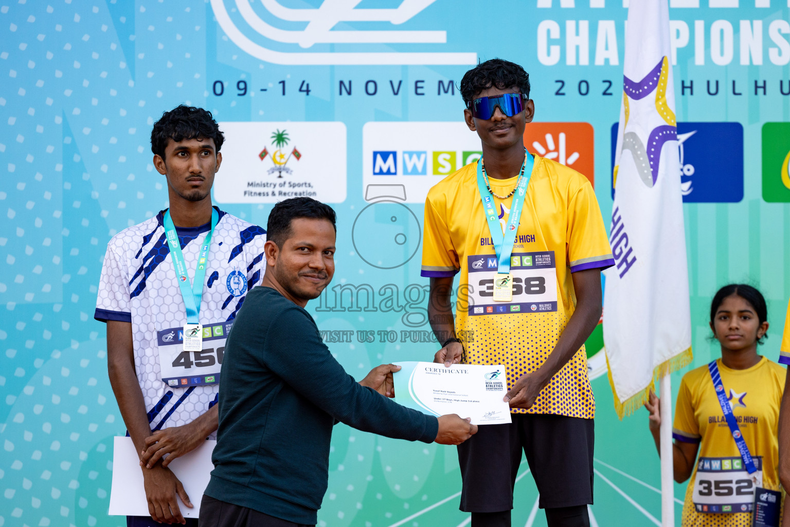 Day 2 of MWSC Interschool Athletics Championships 2024 held in Hulhumale Running Track, Hulhumale, Maldives on Sunday, 10th November 2024. 
Photos by: Hassan Simah / Images.mv