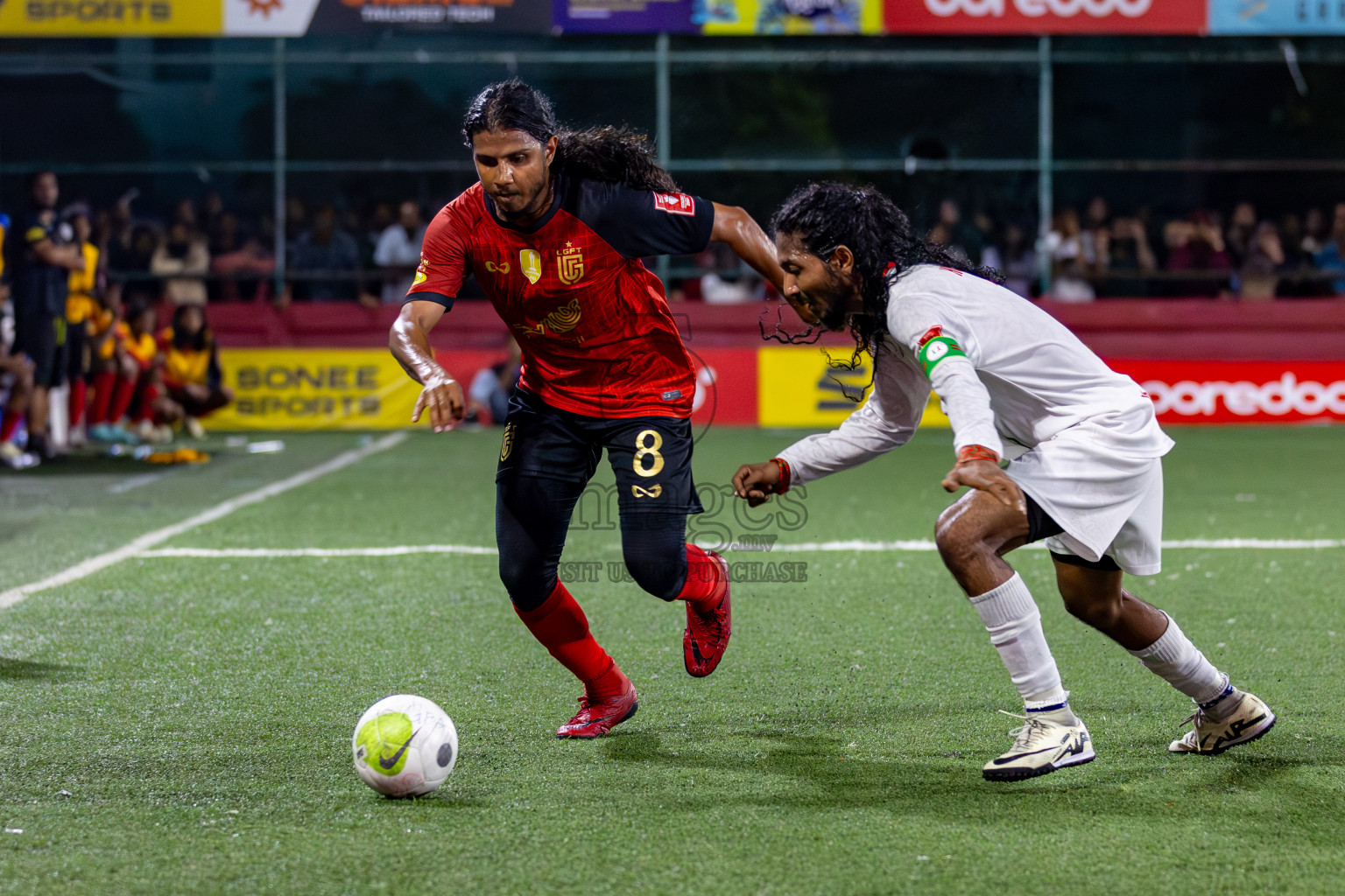 L. Isdhoo VS L. Gan on Day 33 of Golden Futsal Challenge 2024, held on Sunday, 18th February 2024, in Hulhumale', Maldives Photos: Hassan Simah / images.mv