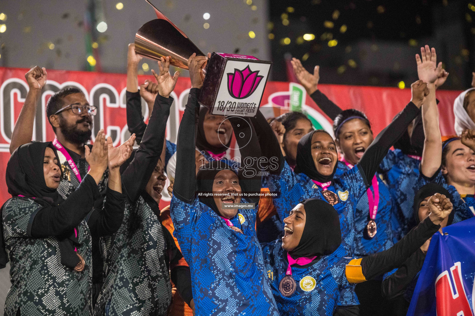 Ports Limited vs WAMCO - in the Finals 18/30 Women's Futsal Fiesta 2021 held in Hulhumale, Maldives on 18 December 2021. Photos by Nausham Waheed & Shuu Abdul Sattar