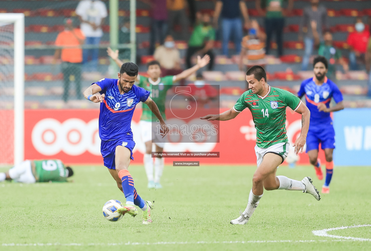 Bangladesh vs India in SAFF Championship 2021 held on 1st October 2021 in Galolhu National Stadium, Male', Maldives