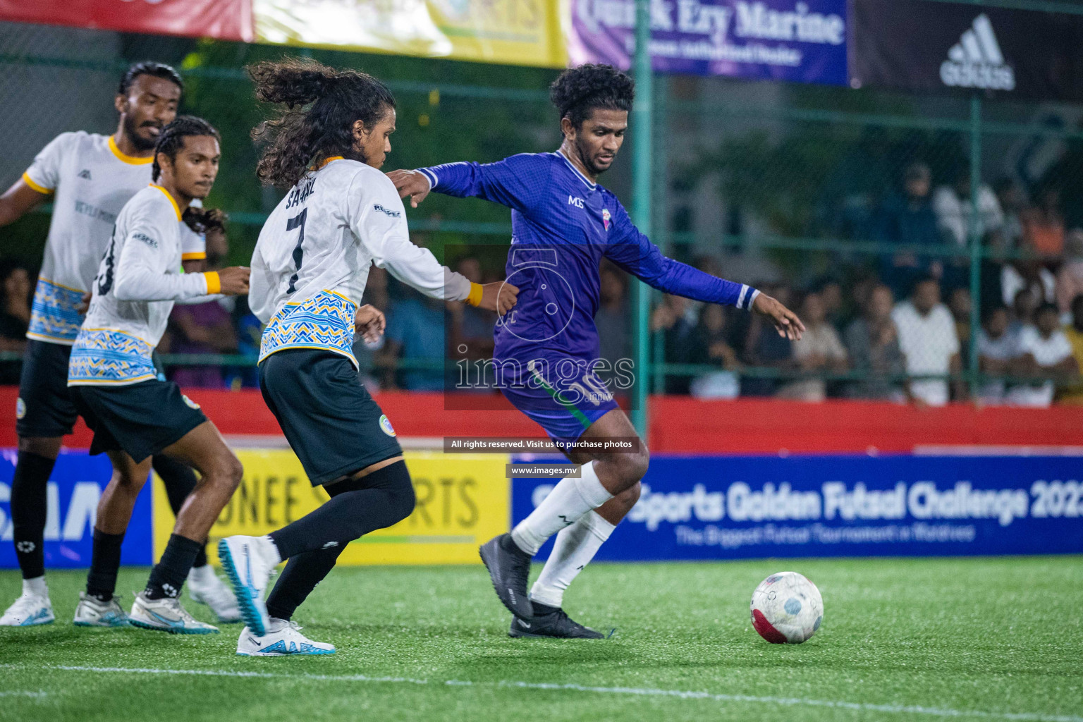 GA. Maamendhoo vs GA. Nilandhoo in Day 7 of Golden Futsal Challenge 2023 on 11 February 2023 in Hulhumale, Male, Maldives