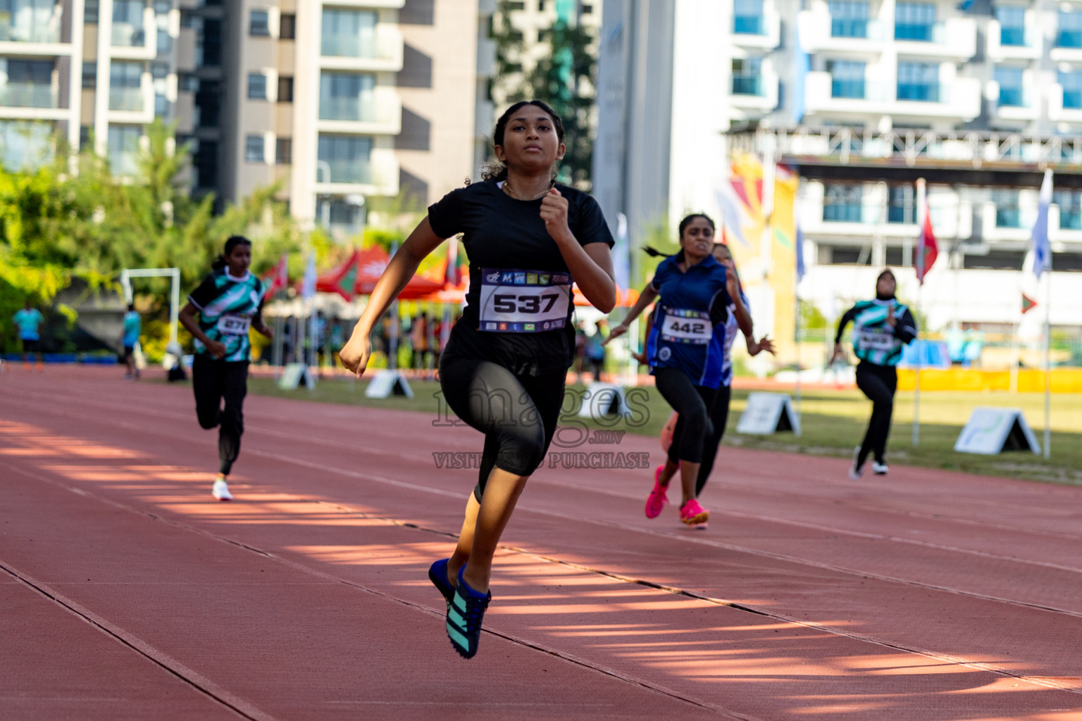 Day 1 of MWSC Interschool Athletics Championships 2024 held in Hulhumale Running Track, Hulhumale, Maldives on Saturday, 9th November 2024. 
Photos by: Hassan Simah / Images.mv