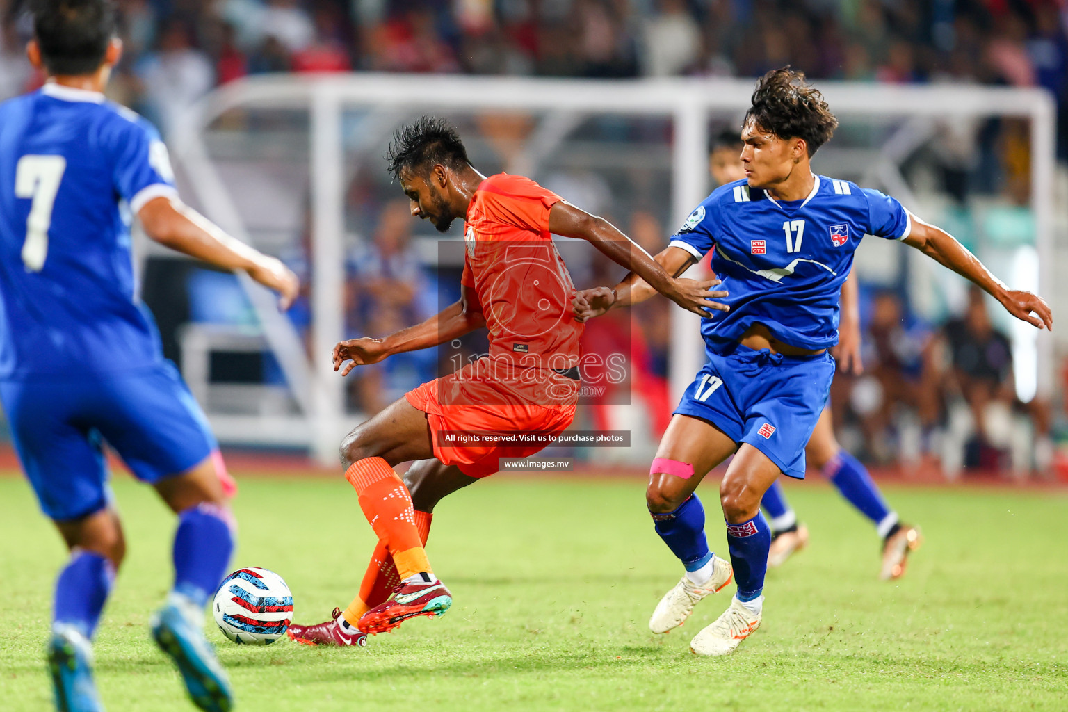 Nepal vs India in SAFF Championship 2023 held in Sree Kanteerava Stadium, Bengaluru, India, on Saturday, 24th June 2023. Photos: Nausham Waheed, Hassan Simah / images.mv