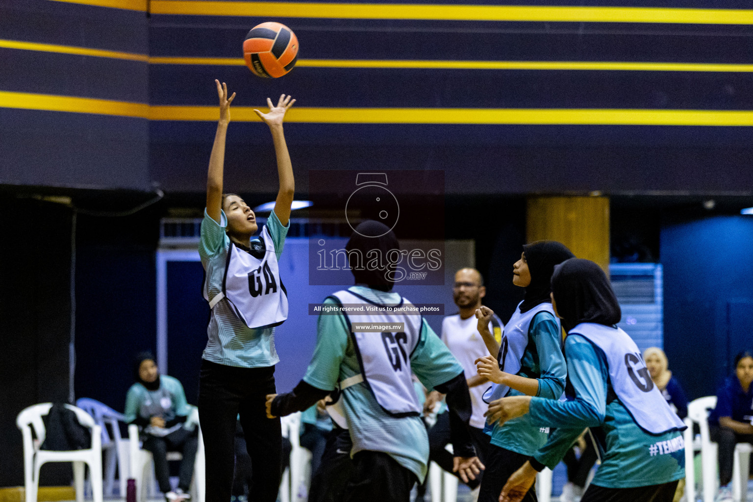 Day 9 of 24th Interschool Netball Tournament 2023 was held in Social Center, Male', Maldives on 4th November 2023. Photos: Hassan Simah / images.mv