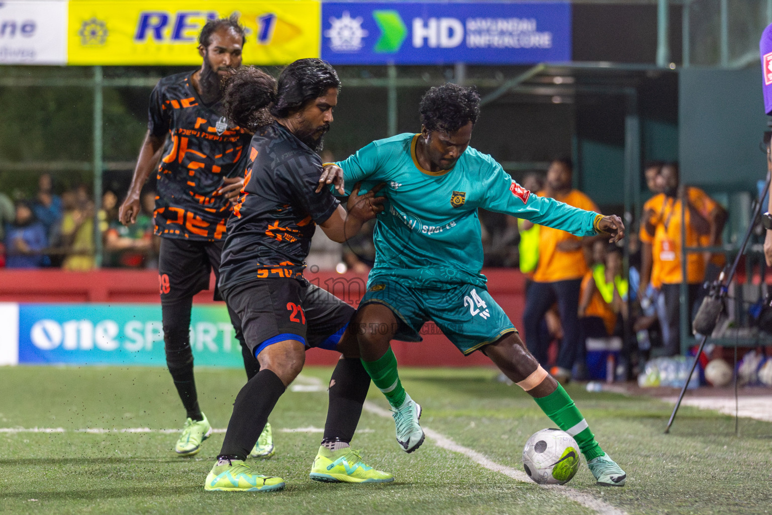 ADh Hangnaameedhoo vs ADh Mandhoo in Day 3 of Golden Futsal Challenge 2024 was held on Thursday, 18th January 2024, in Hulhumale', Maldives Photos: Mohamed Mahfooz Moosa / images.mv