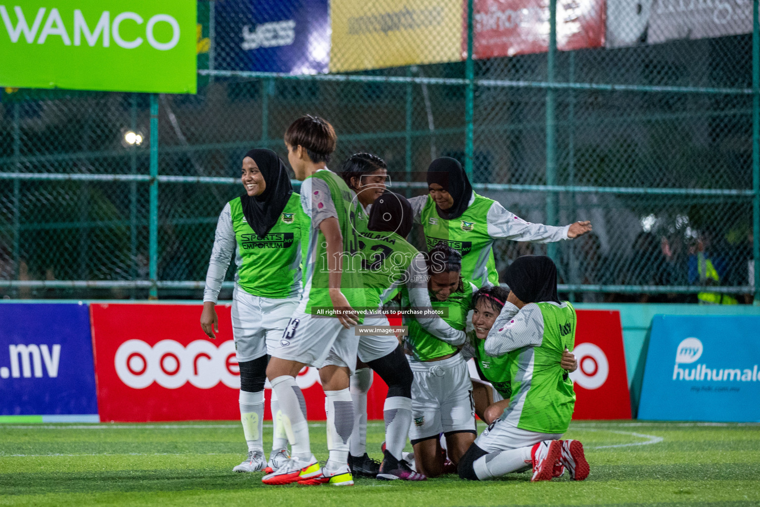 Club WAMCO vs DSC in the Semi Finals of 18/30 Women's Futsal Fiesta 2021 held in Hulhumale, Maldives on 14th December 2021. Photos: Ismail Thoriq / images.mv