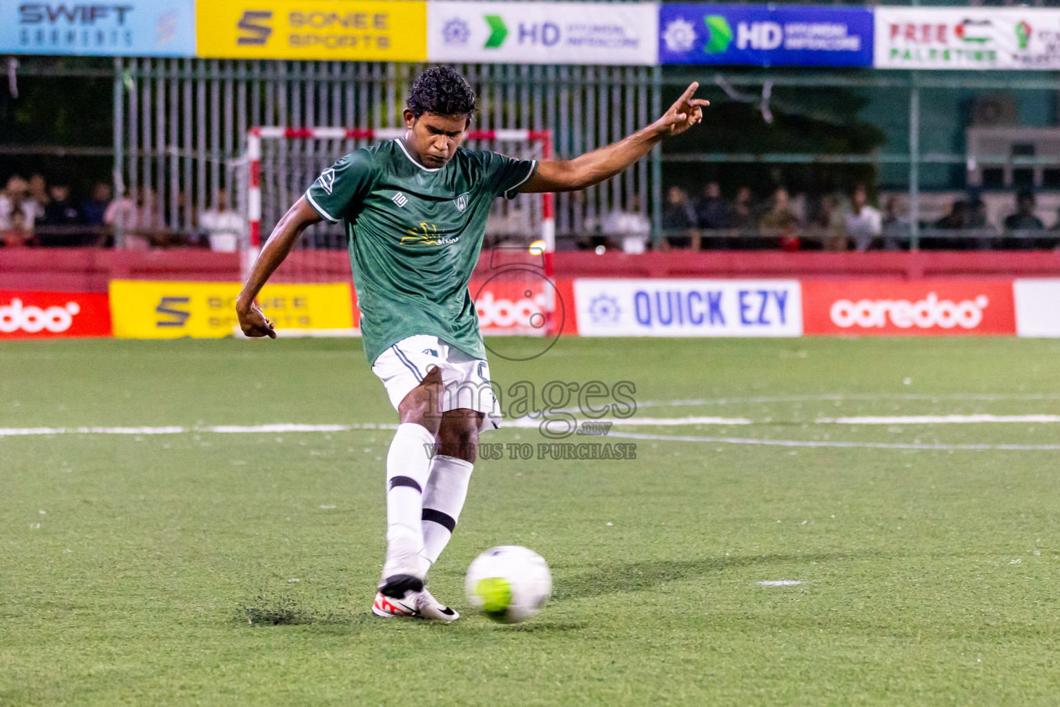 N Miladhoo vs N Maafaru in Day 6 of Golden Futsal Challenge 2024 was held on Saturday, 20th January 2024, in Hulhumale', Maldives Photos: Hassan Simah / images.mv