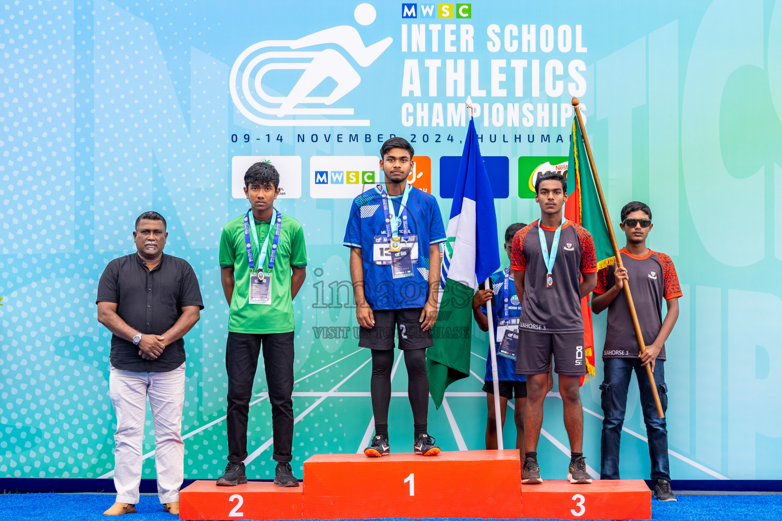 Day 6 of MWSC Interschool Athletics Championships 2024 held in Hulhumale Running Track, Hulhumale, Maldives on Thursday, 14th November 2024. Photos by: Ismail Thoriq / Images.mv