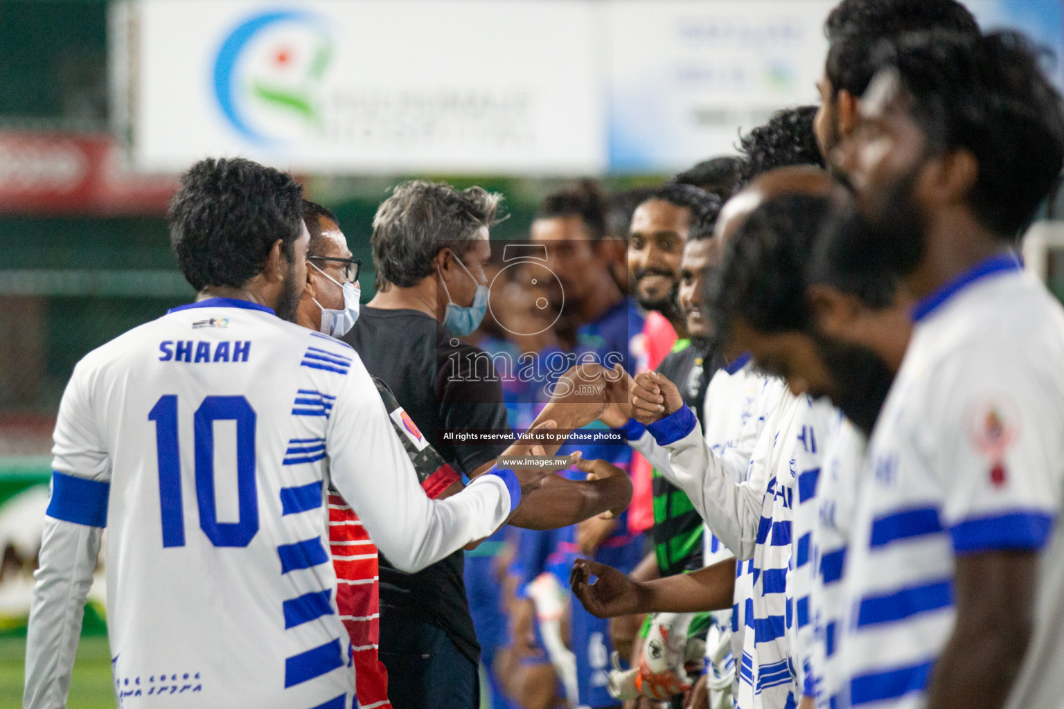 STO RC Vs Team Fenaka in the Quarter Finals of Club Maldives 2021 held in Hulhumale, Maldives on 13 December 2021. Photos: Nasam Thaufeeq