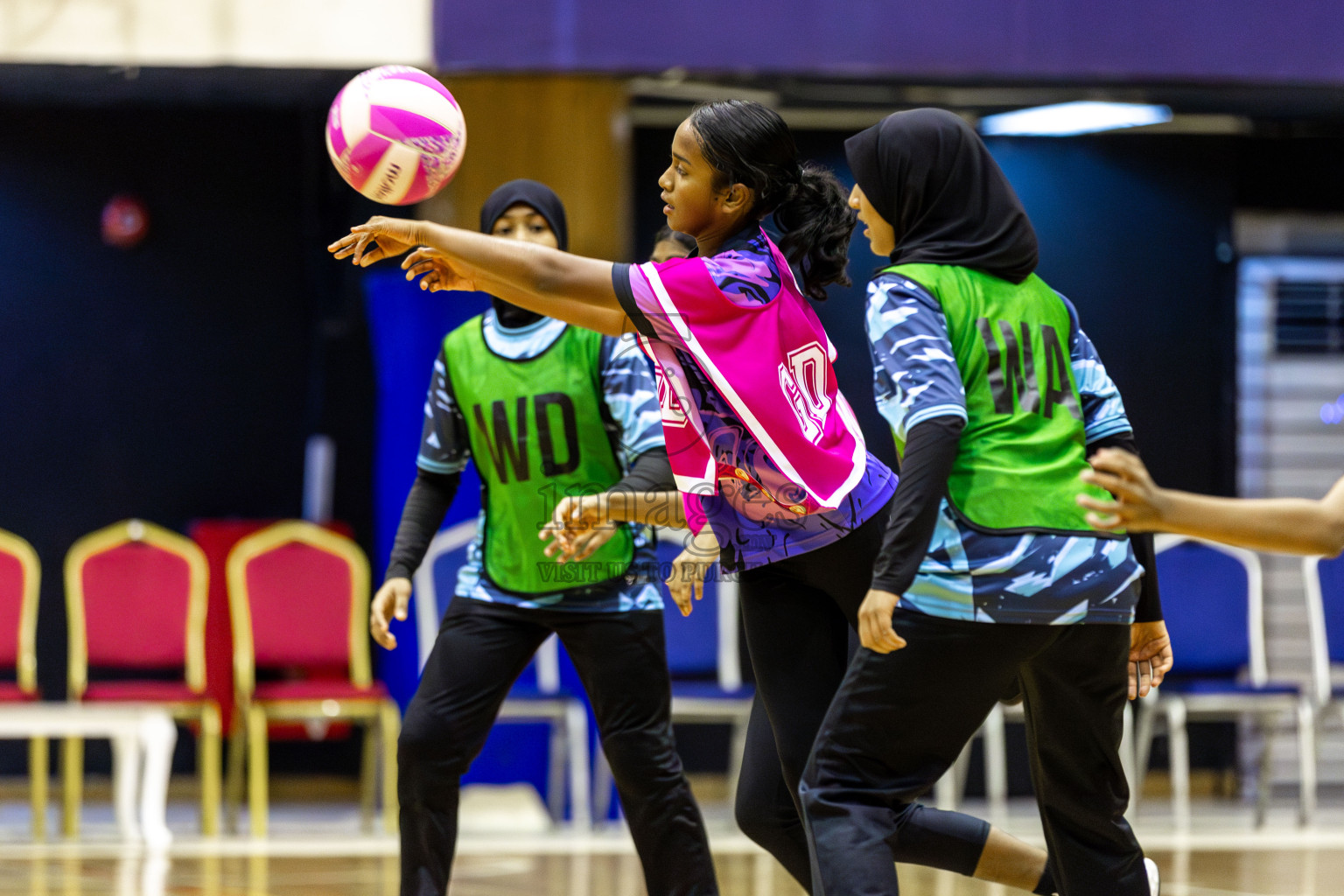High Flyers vs N Sports Academy A  in Day 6 of 3rd Netball Junior Championship, held at Social Center on Friday 24th January 2025 . Photos: Shuu Abdul Sattar / images.mv