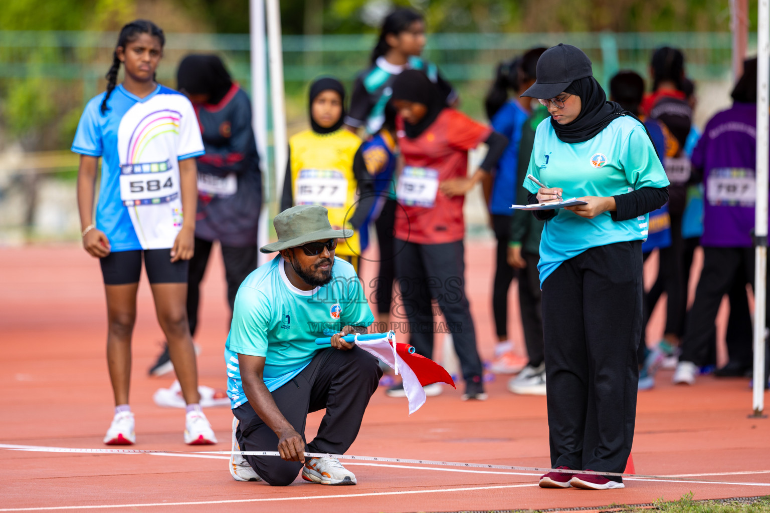 Day 1 of MWSC Interschool Athletics Championships 2024 held in Hulhumale Running Track, Hulhumale, Maldives on Saturday, 9th November 2024. Photos by: Ismail Thoriq / Images.mv