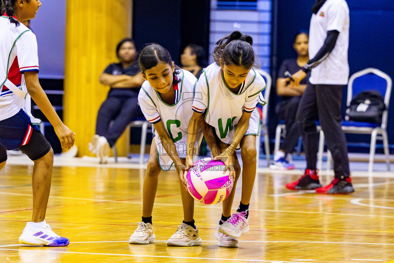 Fiontti Sports Club vs Net Queens in Day 2 of 3rd Junior Championship - Netball association of Maldives, held at Social Center on Monday 20th January 2025 . Photos by Nausham Waheed