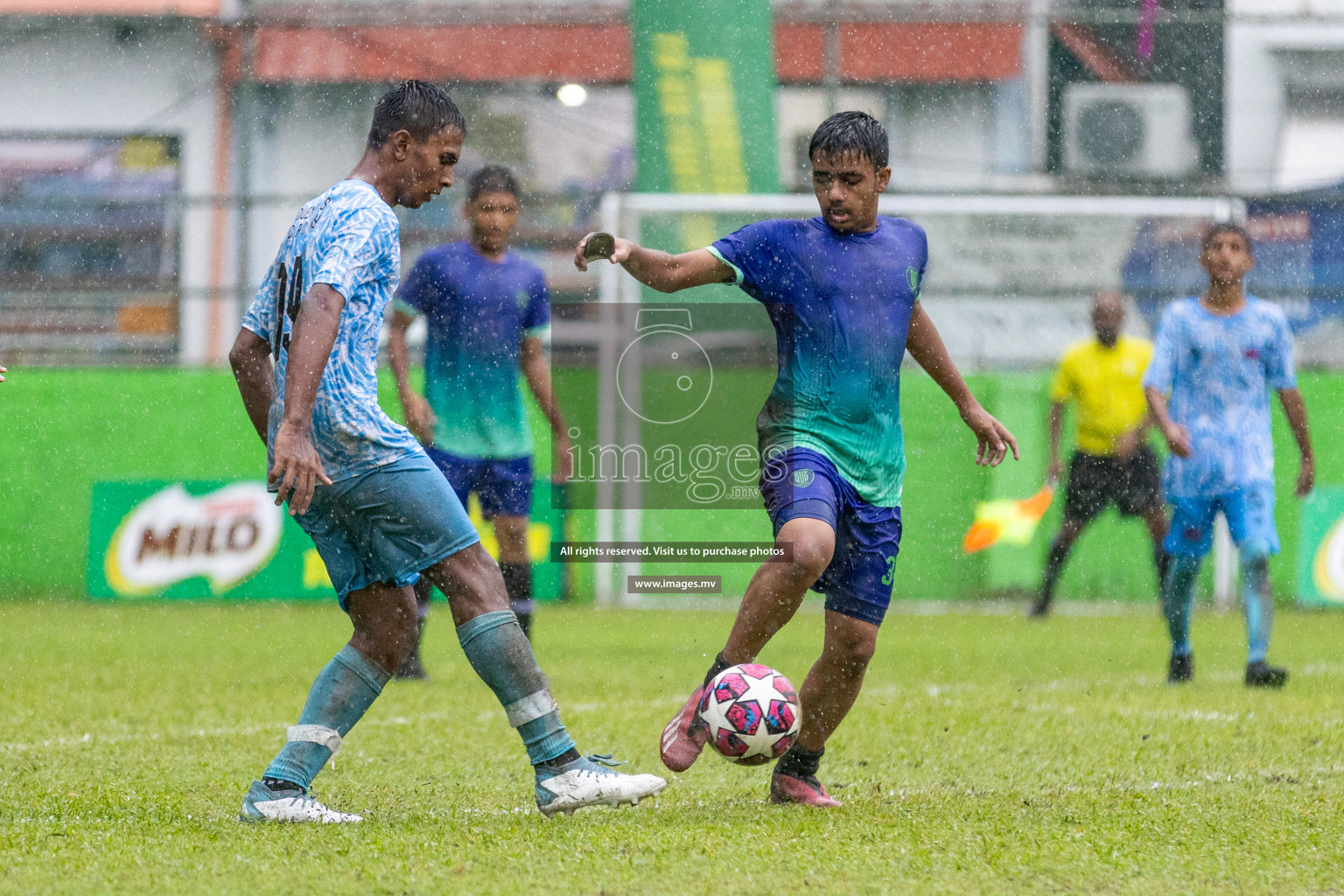 Day 1 of MILO Academy Championship 2023 (u14) was held in Henveyru Stadium Male', Maldives on 3rd November 2023. Photos: Nausham Waheed / images.mv