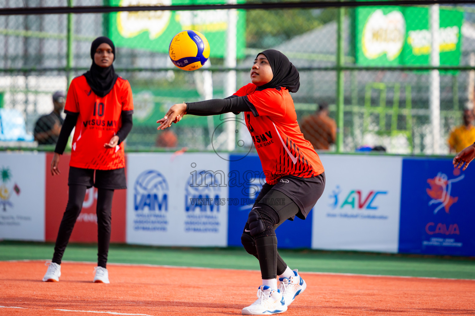 Villingili Z Jamiyya vs Club Volleyball in the Finals of Milo National Junior Volleyball Championship 2025 Woman's Division was held on Sunday, 30th November 2025 at Ekuveni Turf Court Male', Maldives. Photos: Nausham Waheed / images.mv