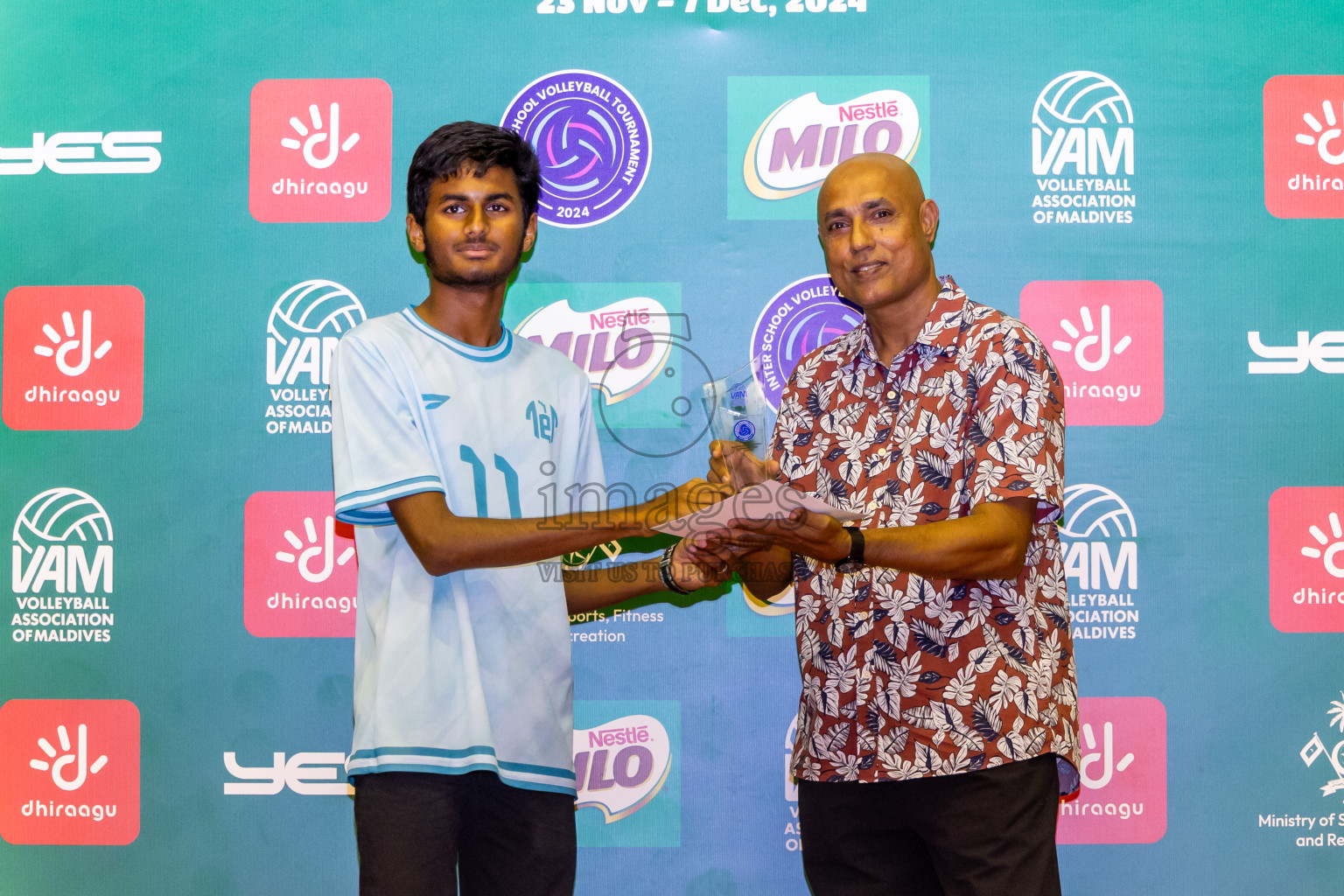 Finals of Interschool Volleyball Tournament 2024 was held in Social Center at Male', Maldives on Friday, 6th December 2024. Photos: Nausham Waheed / images.mv