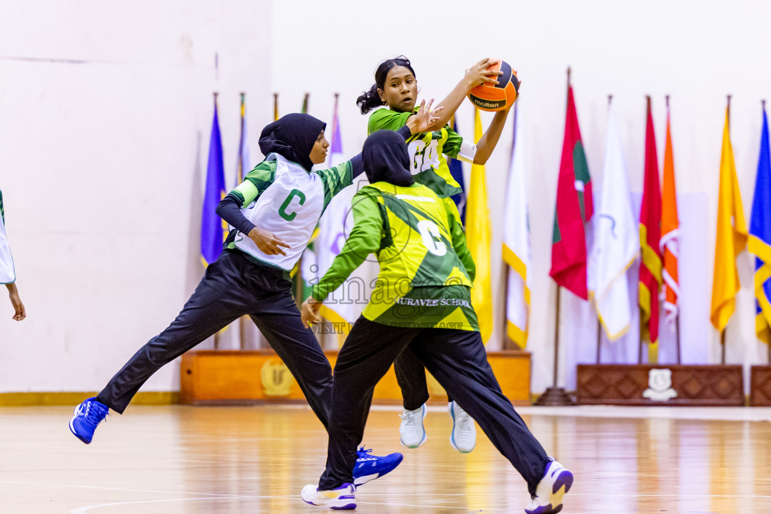 Day 12 of 25th Inter-School Netball Tournament was held in Social Center at Male', Maldives on Thursday, 22nd August 2024. Photos: Nausham Waheed / images.mv