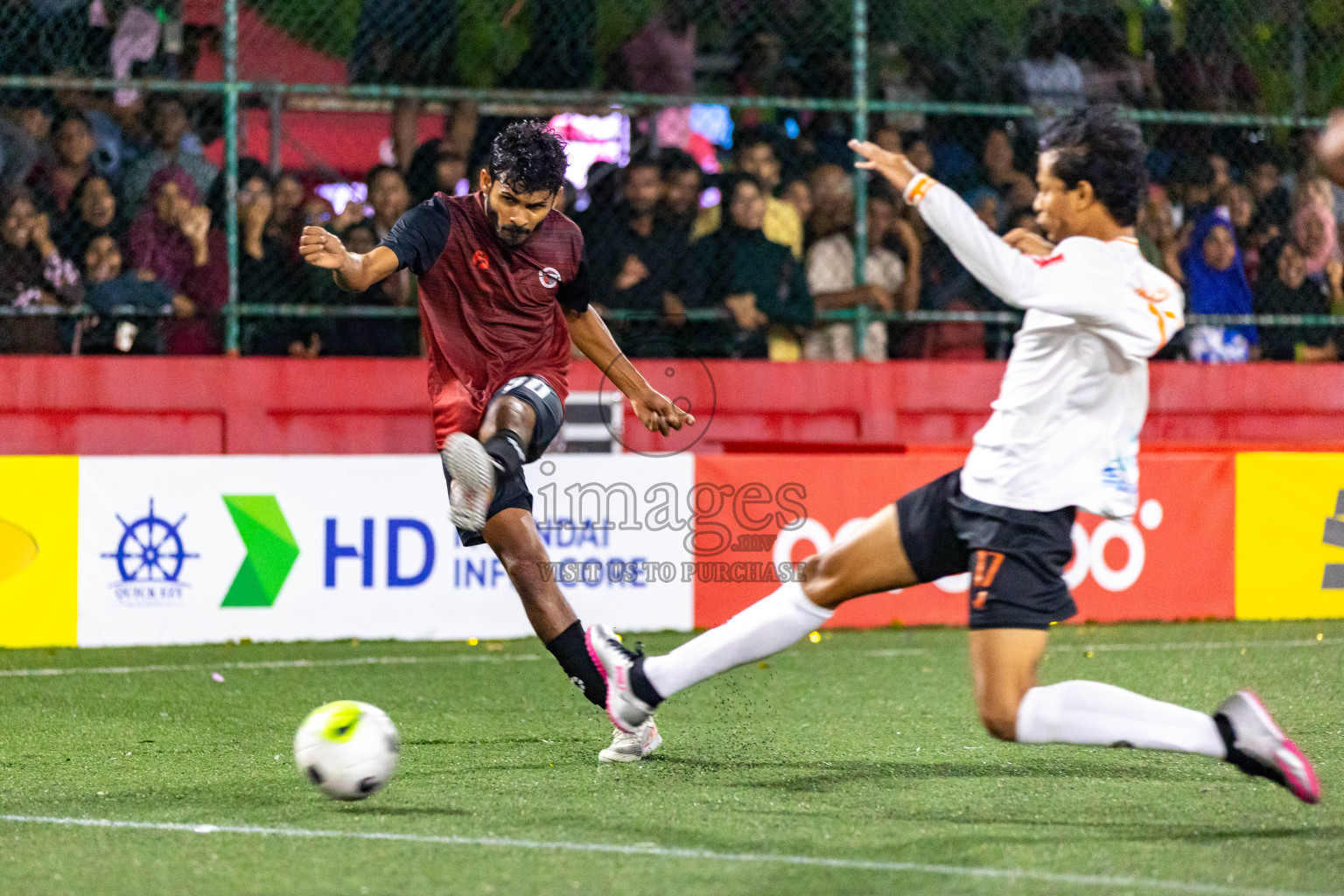 Th. Omadhoo vs Th. Hirilandhoo in Thaa Atoll Semi Final in Day 23 of Golden Futsal Challenge 2024 was held on Tuesday , 6th February 2024 in Hulhumale', Maldives 
Photos: Hassan Simah / images.mv