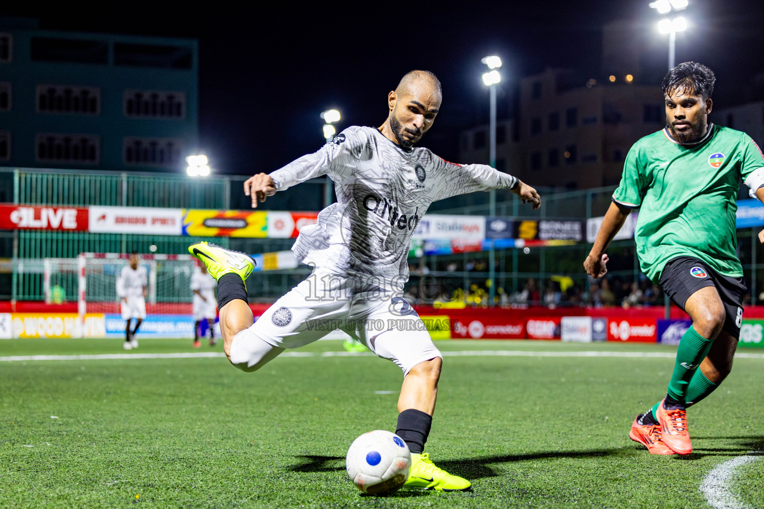 GDh Madaveli VS GDh Thinadhoo in Day 7 of Golden Futsal Challenge 2025 was held on Saturday, 11th January 2025, in Hulhumale', Maldives Photos: Nausham Waheed / images.mv