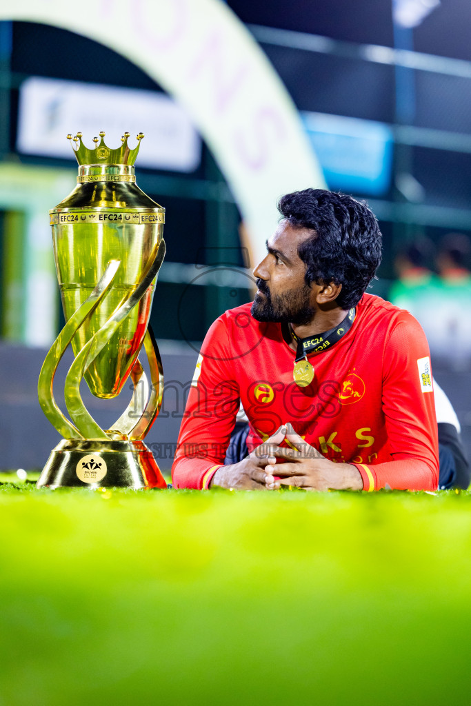 Dee Ess Kay vs Kovigoani in Final of Laamehi Dhiggaru Ekuveri Futsal Challenge 2024 was held on Wednesday, 31st July 2024, at Dhiggaru Futsal Ground, Dhiggaru, Maldives Photos: Nausham Waheed / images.mv