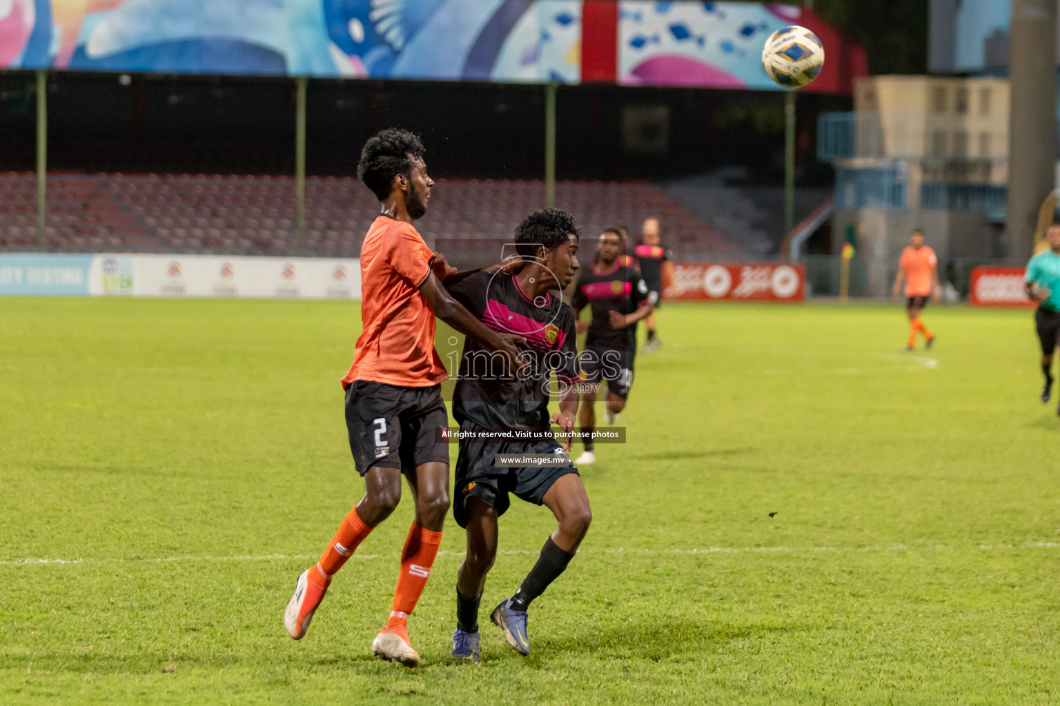 Club Eagles vs United Victory in Ooredoo Dhivehi Premier League 2021/22 on 07 July 2022, held in National Football Stadium, Male', Maldives