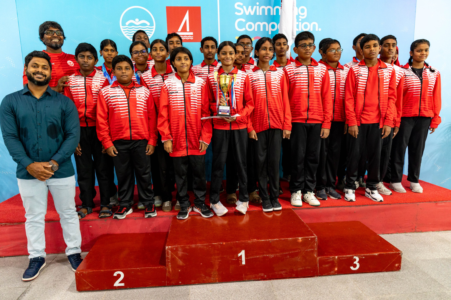 Closing Ceremony of BML 21st Interschool Swimming Competition 2025 .was held in Hulhumale' Swimming Pool, Hulhumale', Maldives on Saturday, 18th October 2025. 
Photos: Hassan Simah / images.mv