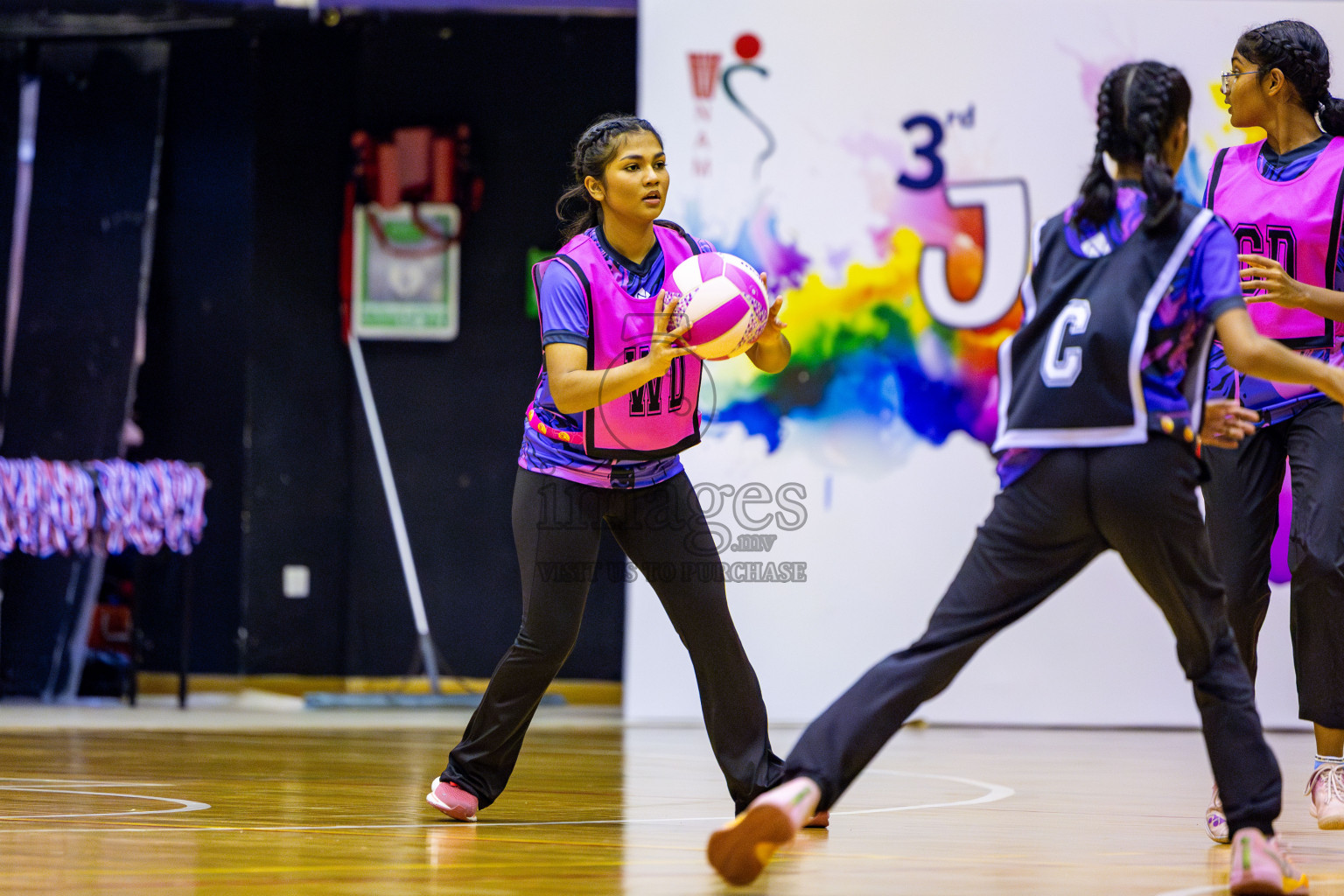 N Sports Academy B vs N Sports Academy A U17 Finals of 3rd Netball Junior Championship, held at Social Center on Saturday, 25th January 2025 . Photos: Nausham Waheed / images.mv