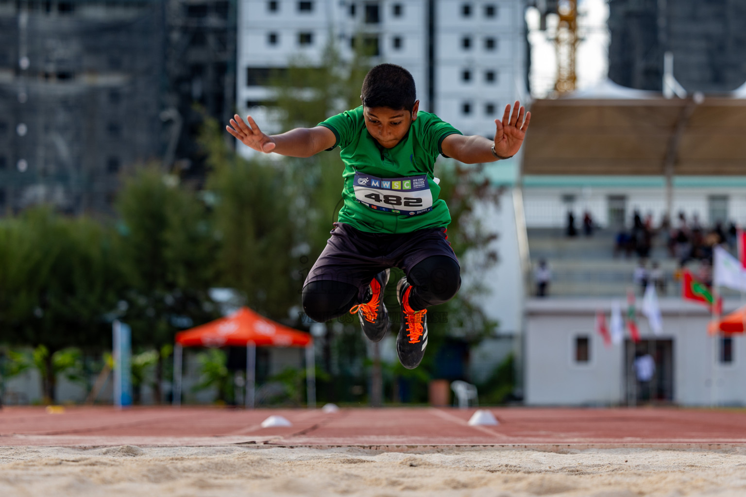 Day 1 of MWSC Interschool Athletics Championships 2024 held in Hulhumale Running Track, Hulhumale, Maldives on Saturday, 9th November 2024. 
Photos by: Hassan Simah / Images.mv