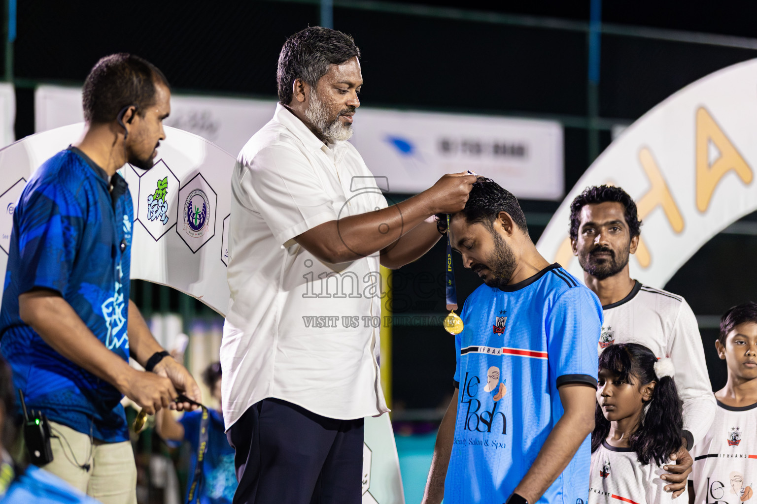 Ifhaams vs Dee Cee Jay SC in Final of Laamehi Dhiggaru Ekuveri Futsal Challenge 2025 was held on Tuesday, 29th July 2025, at Dhiggaru Futsal Ground, Dhiggaru, Maldives Photos: Areef Adam / images.mv