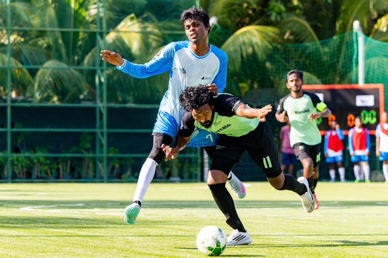 Barcelo vs Vilamendhoo in Day 3 of Resort League 2025 (Ari Zone) was held on Sunday, 22nd June 2025 in Conrad Maldives Rangali Island, Alif Dhaalu Atoll, Maldives. Photos: Nausham Waheed / images.mv