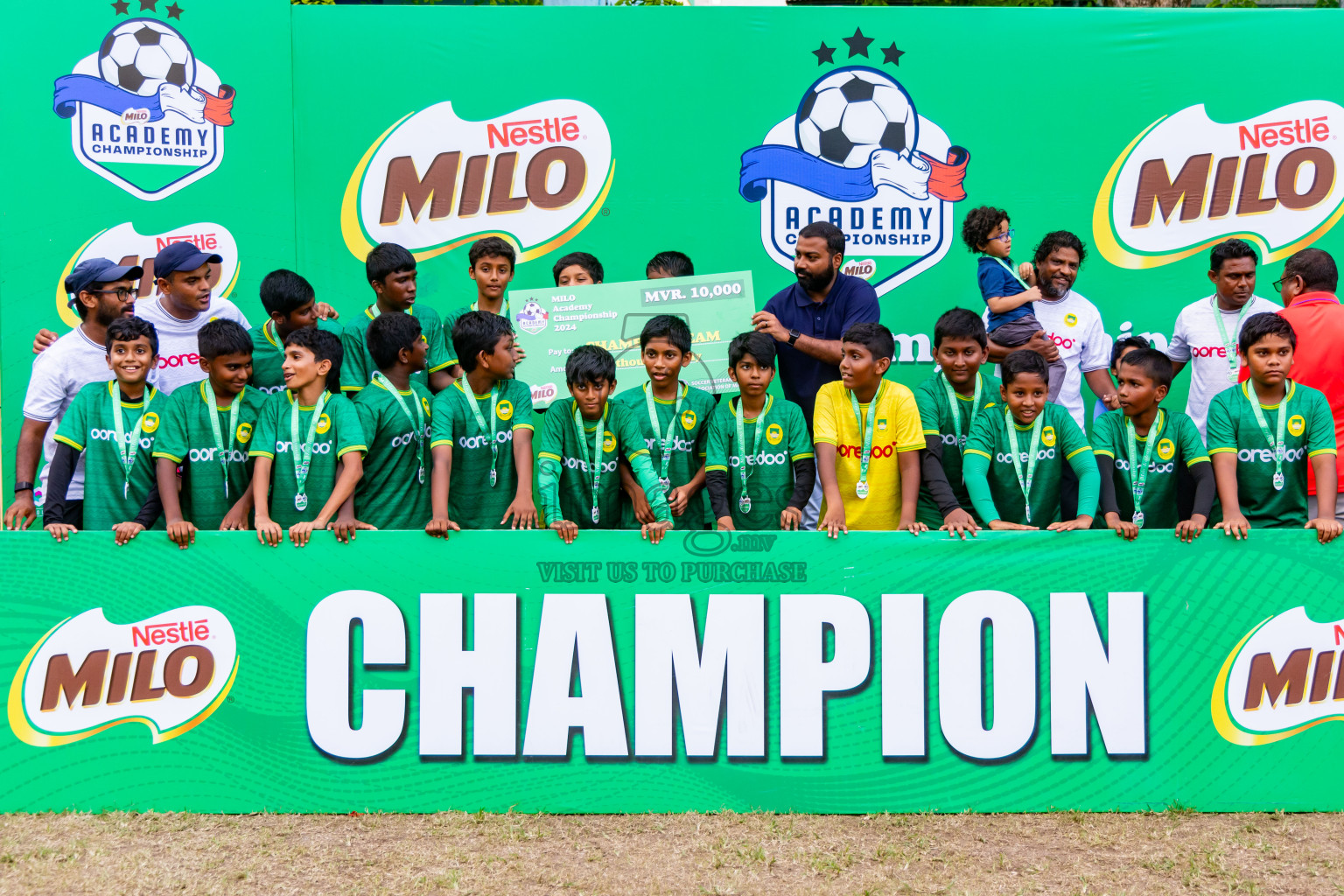 Day 4 of MILO Academy Championship 2024 - U12 was held at Henveiru Grounds in Male', Maldives on Sunday, 7th July 2024. Photos: Nausham Waheed / images.mv