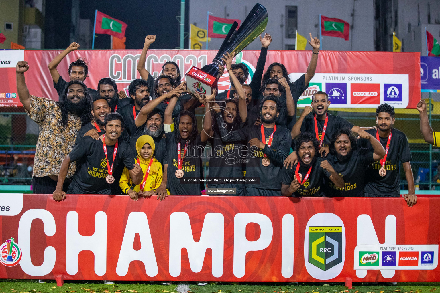 RRC Vs FSM in the Semi Finals of Club Maldives 2021 held in Hulhumale, Maldives on 19 December 2021. Photos: Ismail Thoriq / images.mv