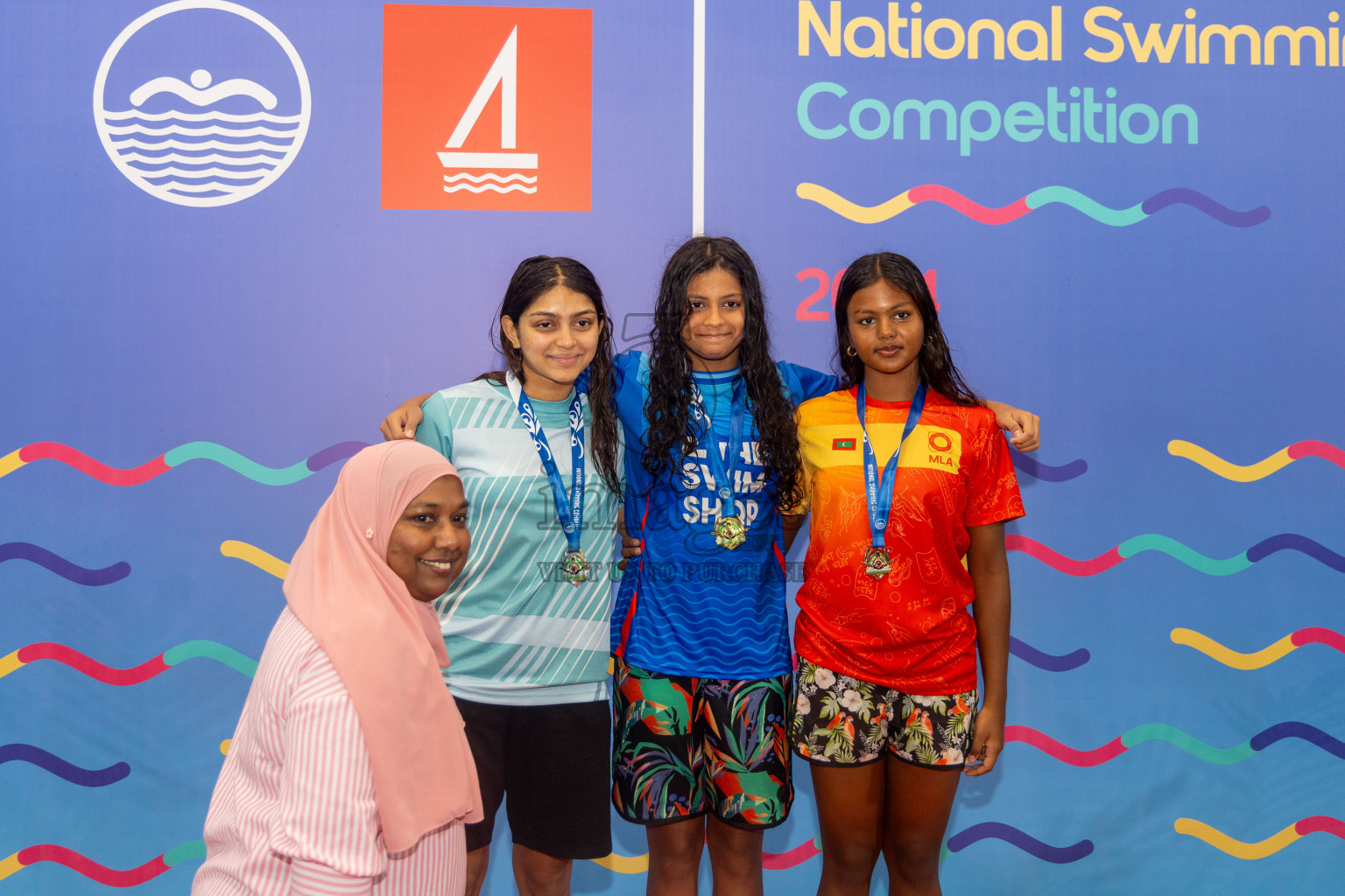 Day 6 of National Swimming Competition 2024 held in Hulhumale', Maldives on Wednesday, 18th December 2024. Photos: Mohamed Mahfooz Moosa / images.mv