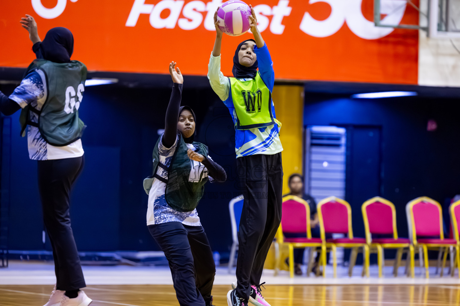 SC Skylark vs United Unity SC in Day 4 of 24th Milo Netball Association Championship held in Social Center at Male', Maldives on Thursday, 4th September 2025. Photos: Nausham Waheed / images.mv