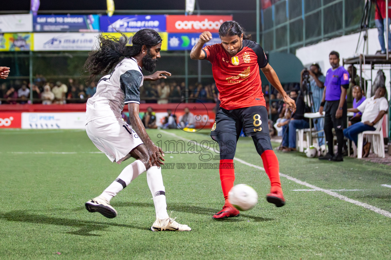 Vilimale vs L Gan in Semi Finals of Golden Futsal Challenge 2024 which was held on Friday, 1st March 2024, in Hulhumale', Maldives. 
Photos: Hassan Simah / images.mv