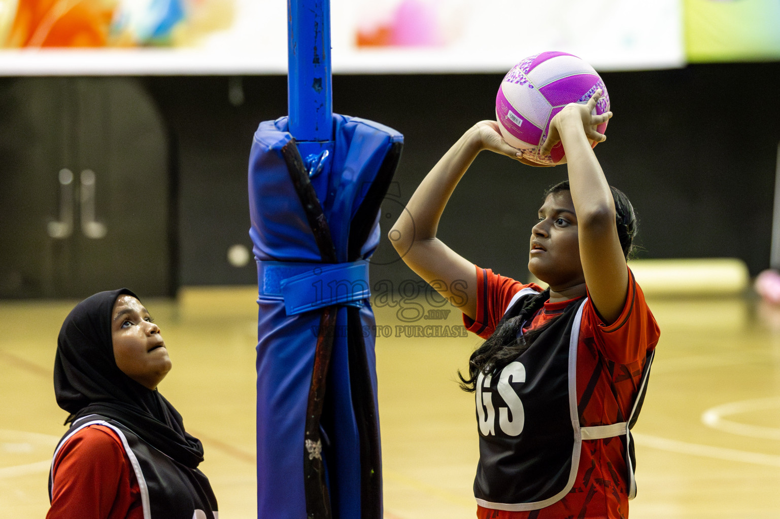 Young Netters A vs AIS Netball Academy in Day 5 of 3rd Netball Junior Championship, held at Social Center on Thursday 23rd January 2025 . Photos: Shuu Abdul Sattar / images.mv