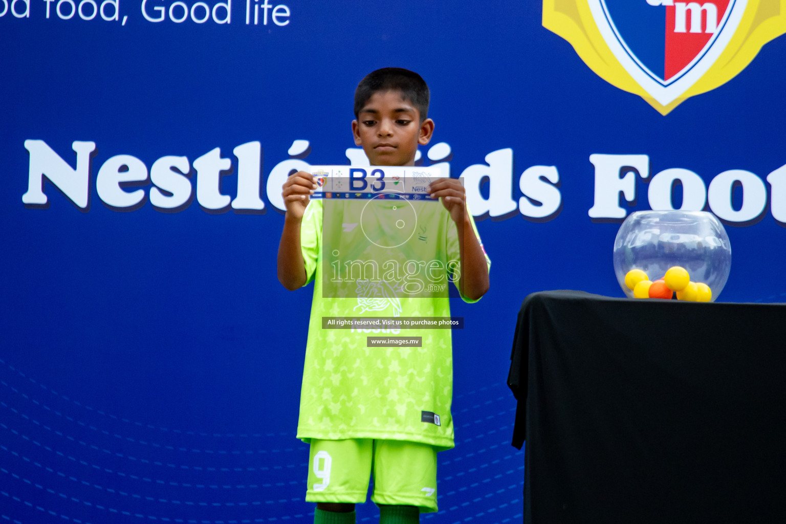 Draw Ceremony of Nestle' Kids Football Fiesta 2023 held in Artificial Beach, Male', Maldives on Saturday, 7th October 2023