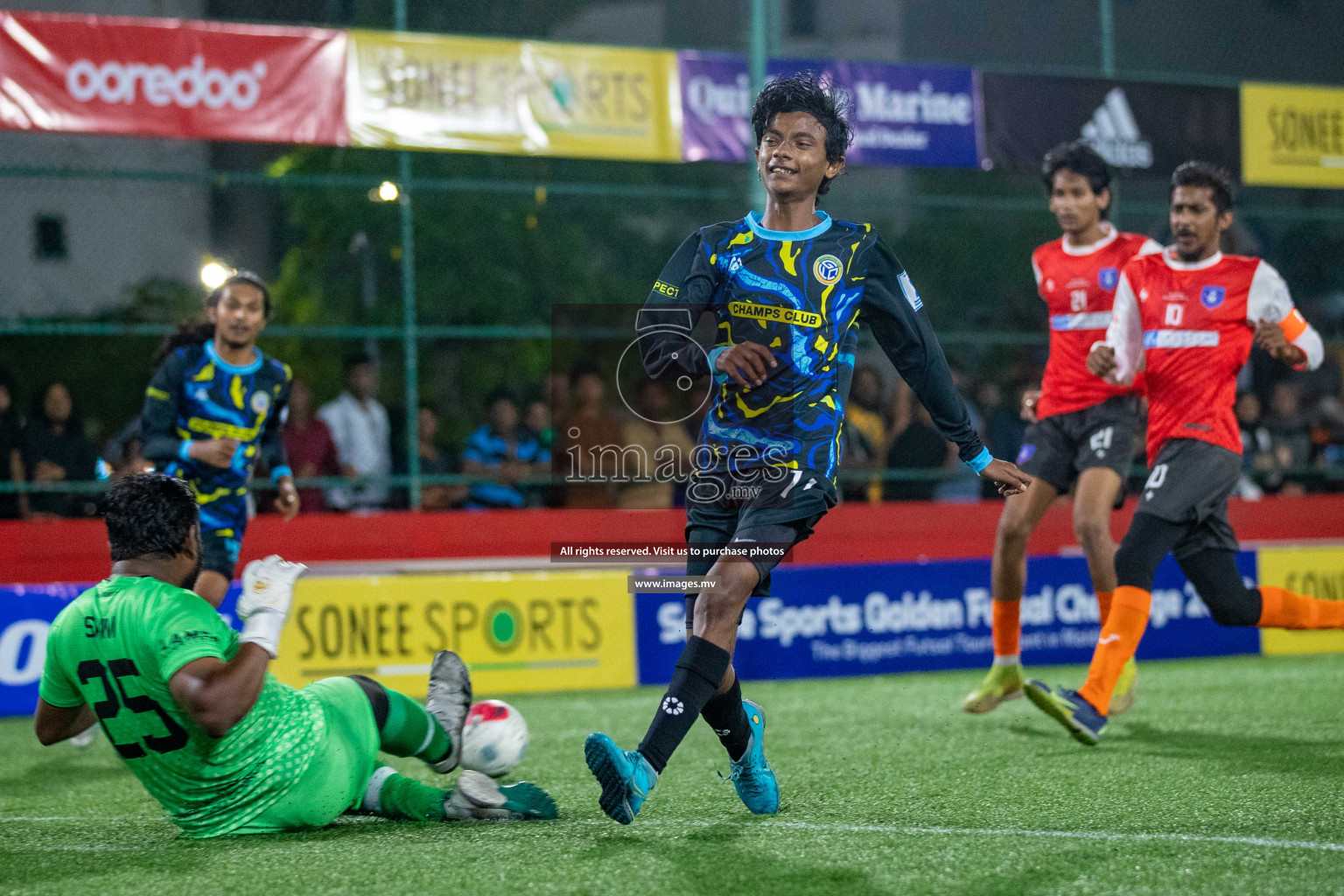 GA. Gemanafushi vs GA. Dhevvadhoo in Day 2 of Golden Futsal Challenge 2023 on 06 February 2023 in Hulhumale, Male, Maldives