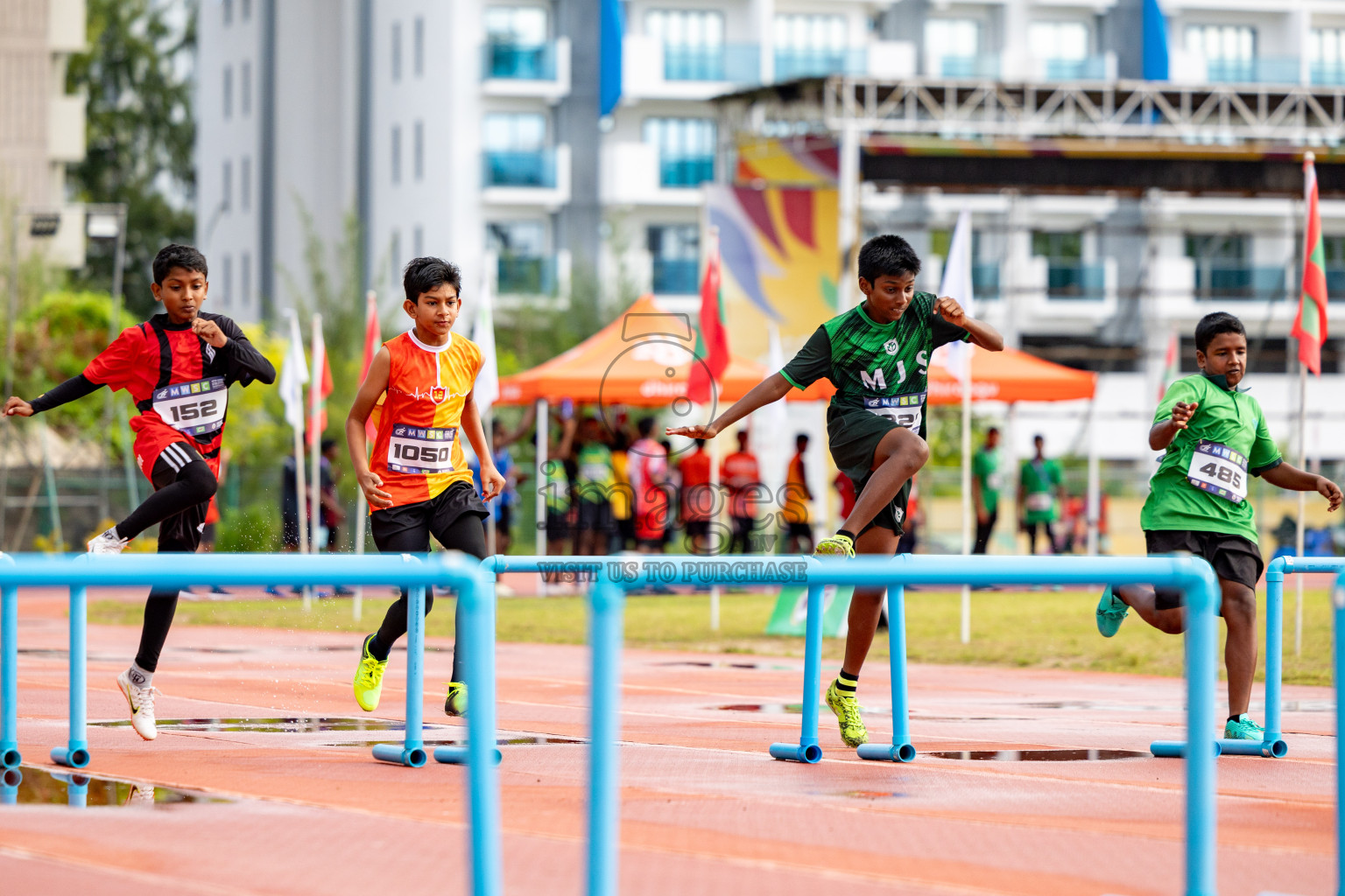 Day 2 of MWSC Interschool Athletics Championships 2024 held in Hulhumale Running Track, Hulhumale, Maldives on Sunday, 10th November 2024. 
Photos by:  Hassan Simah / Images.mv